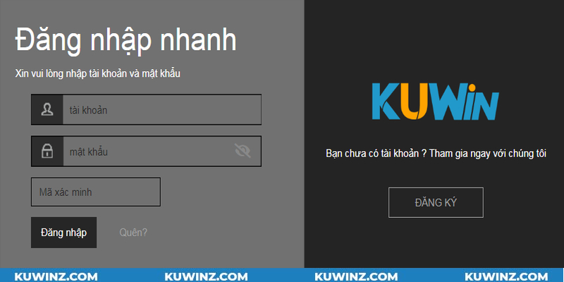 Các bước đăng nhập Kuwin nhanh gọn và an toàn